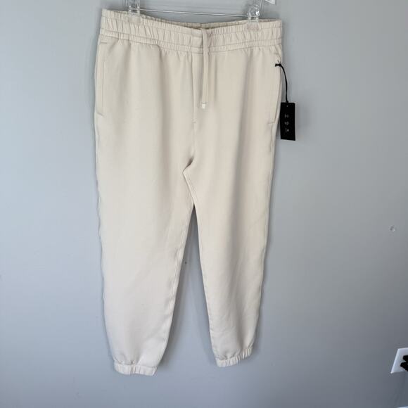 YPB Abercrombie Fitch Neoknit High Rise Joggers Sweatpants Cream White L New - Picture 1 of 4